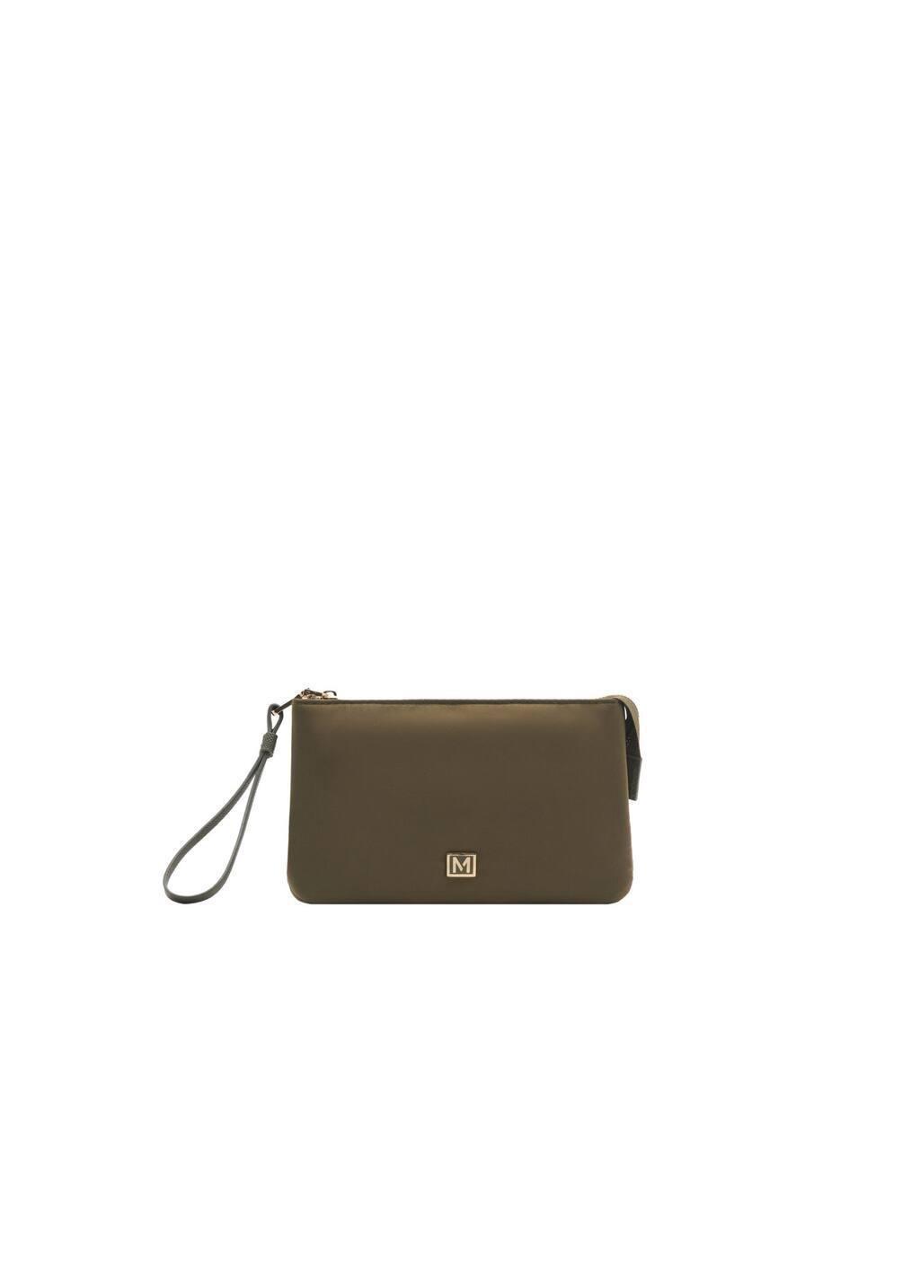 Khaki Nylon Purse With Zip, Beige - Khaki, large image number 3