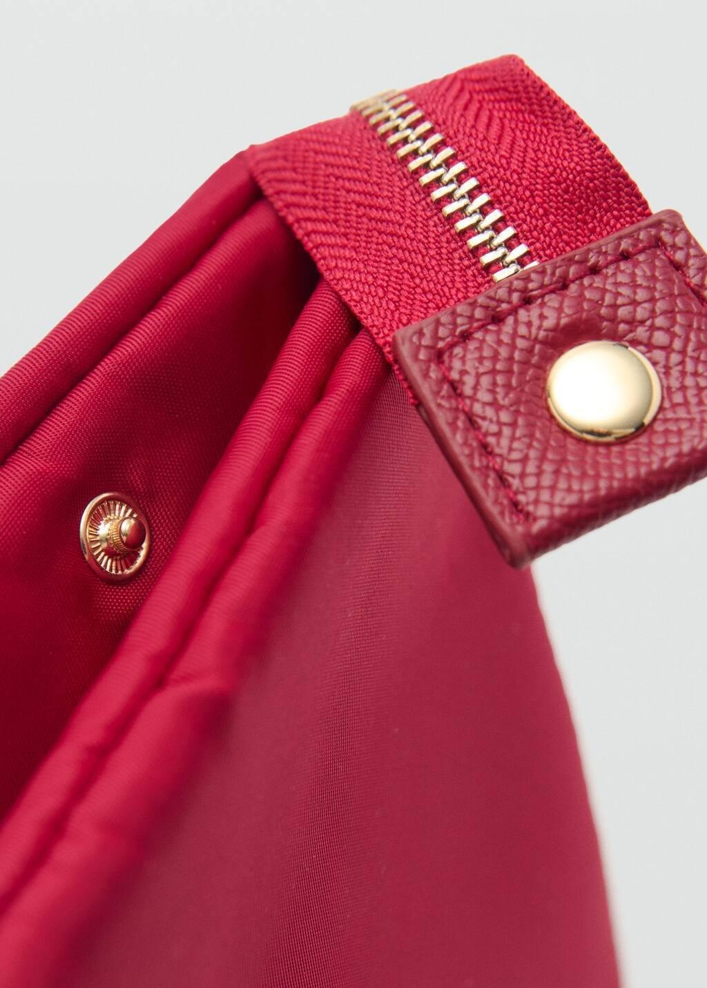 Red Nylon Purse With Zip, Red, large image number 1
