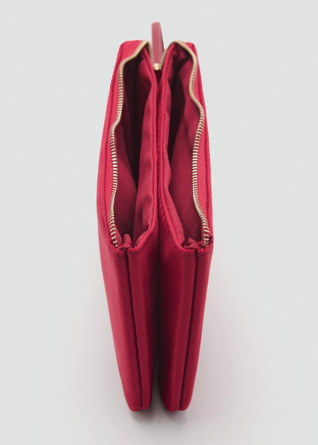Red Nylon Purse With Zip, Red, large image number 2