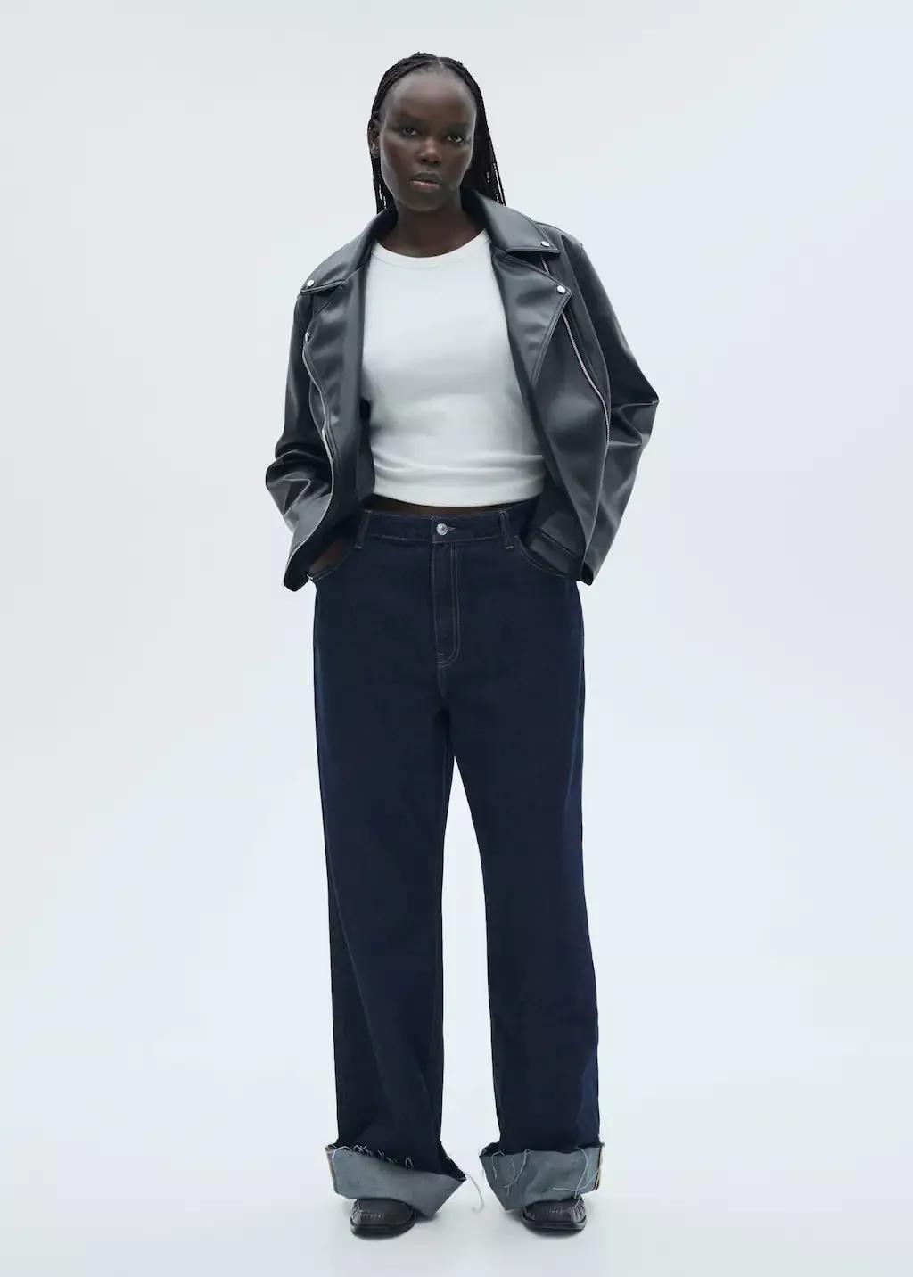 White Ribbed Cotton-Blend Top, , large image number 2