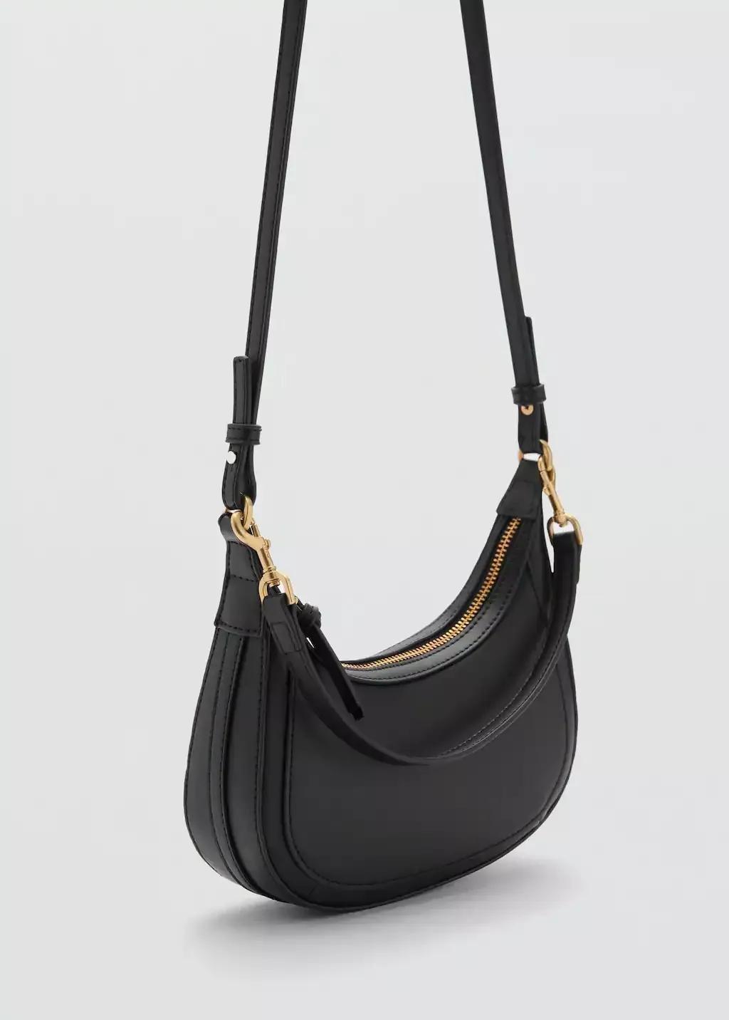 Black Plain Handmade Crossbody Bag, , medium