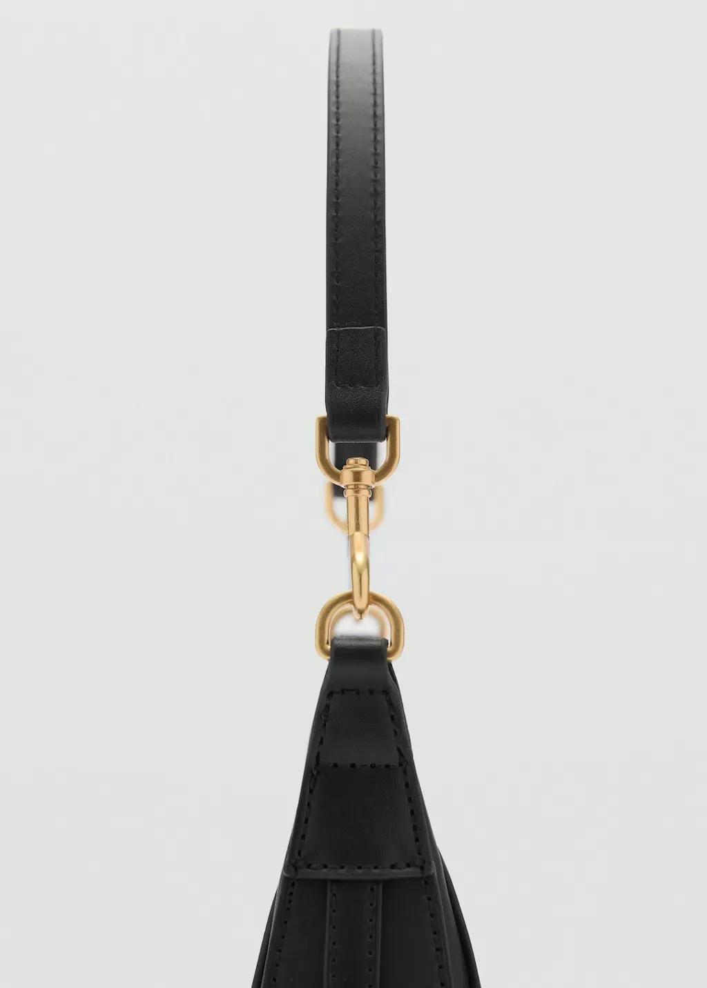 Black Plain Handmade Crossbody Bag, Black, large image number 1