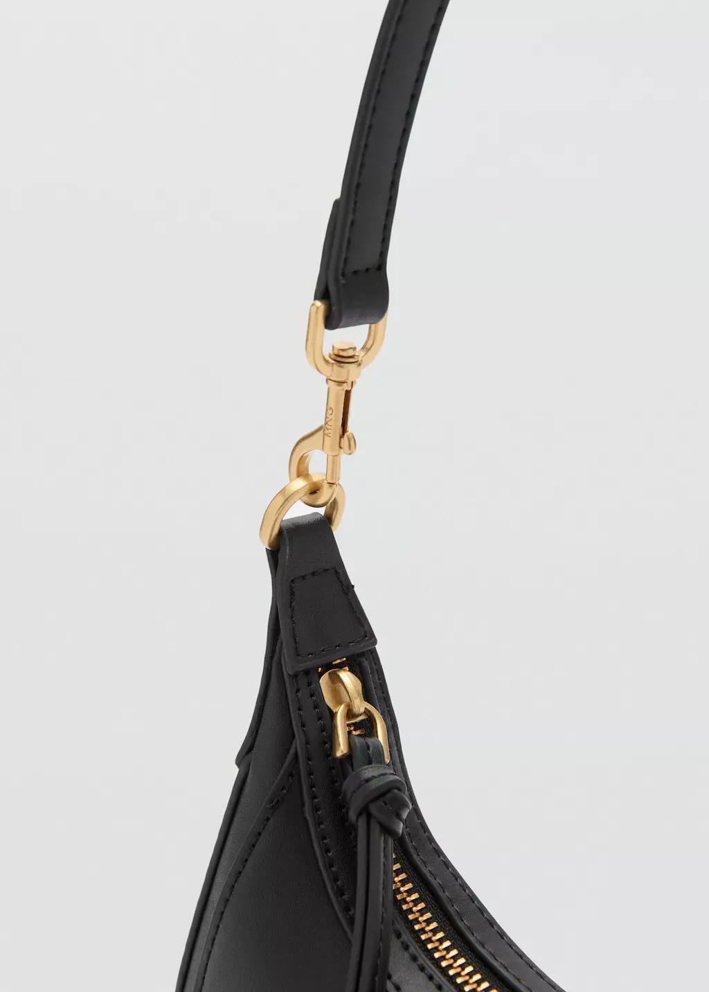 Black Plain Handmade Crossbody Bag, Black, large image number 2