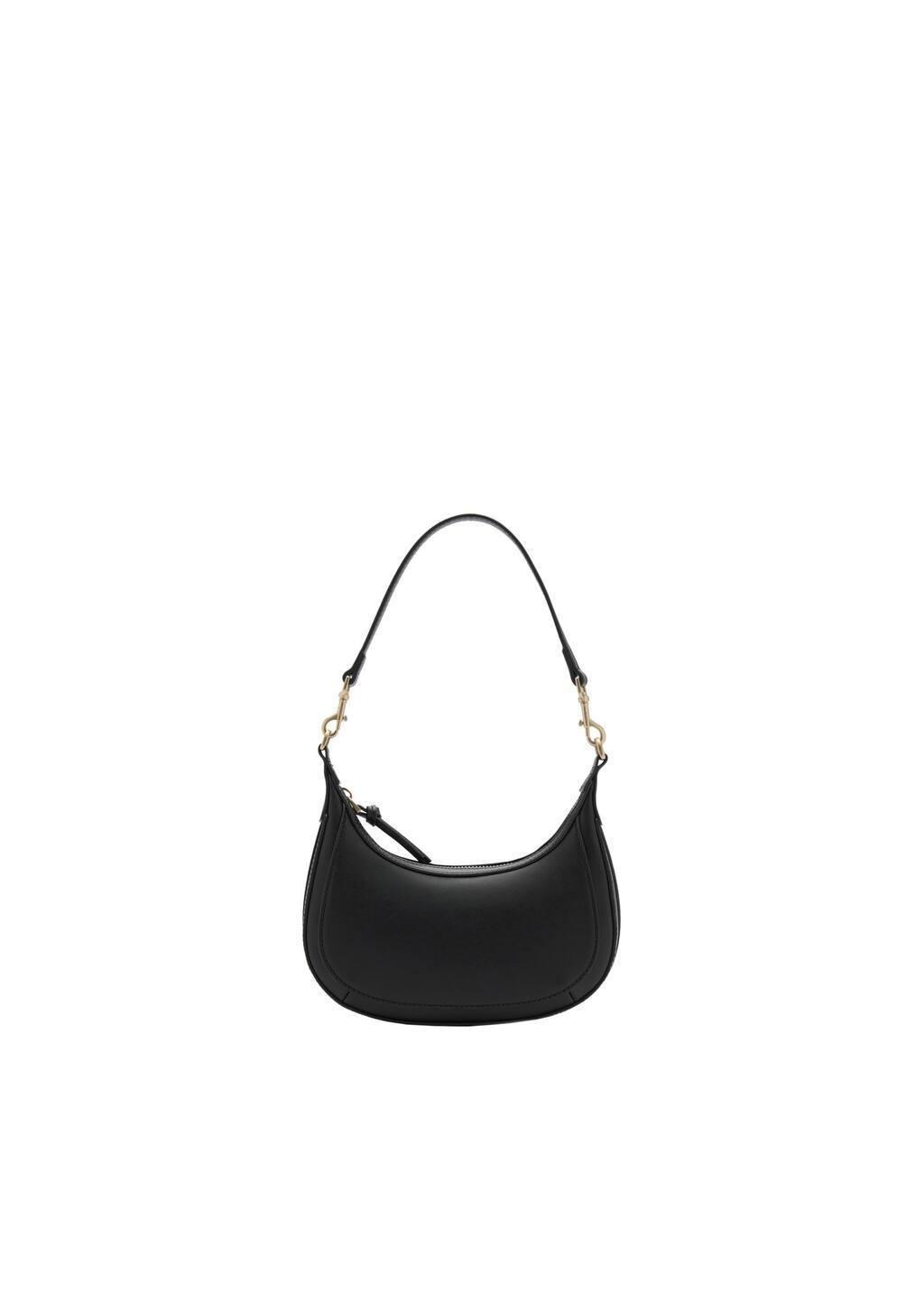 Black Plain Handmade Crossbody Bag, Black, large image number 3