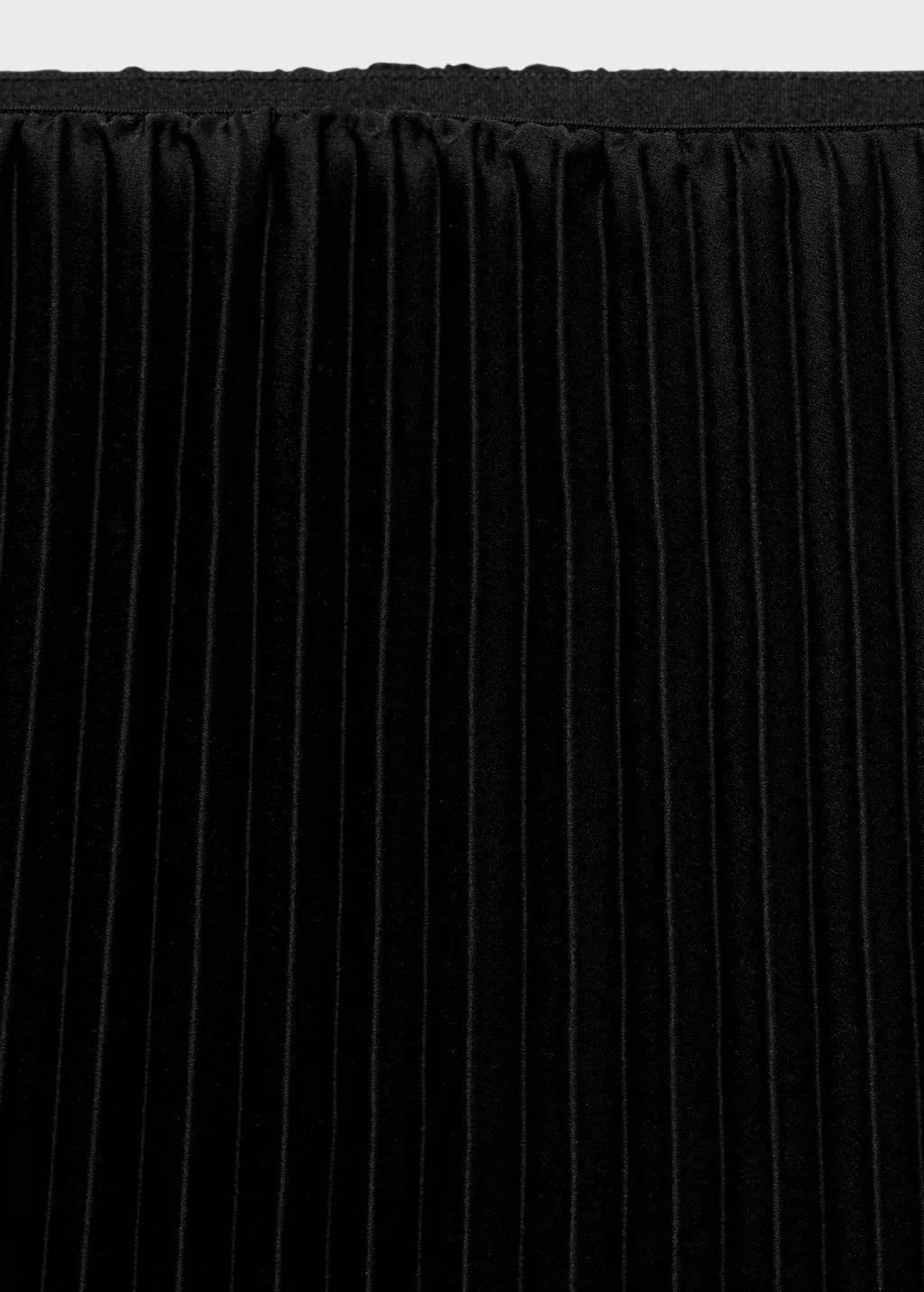 Black Straight Pleated Skirt, , large image number 2