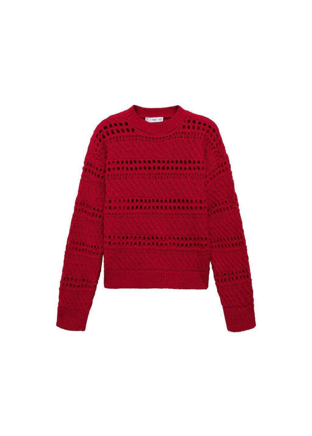 Red Work Knit Sweater, , large image number 3