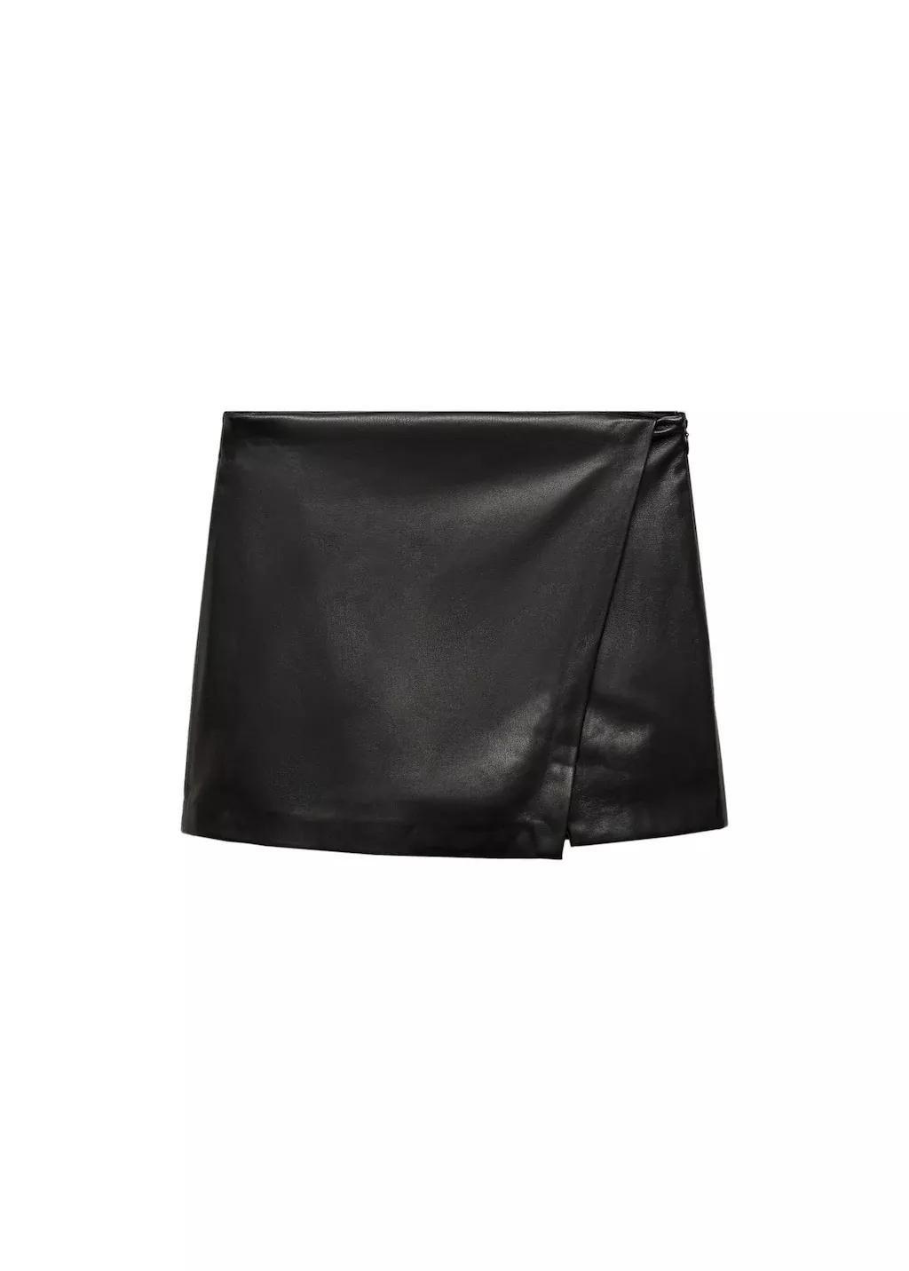 Black Leather-Effect Culottes, , large image number 3
