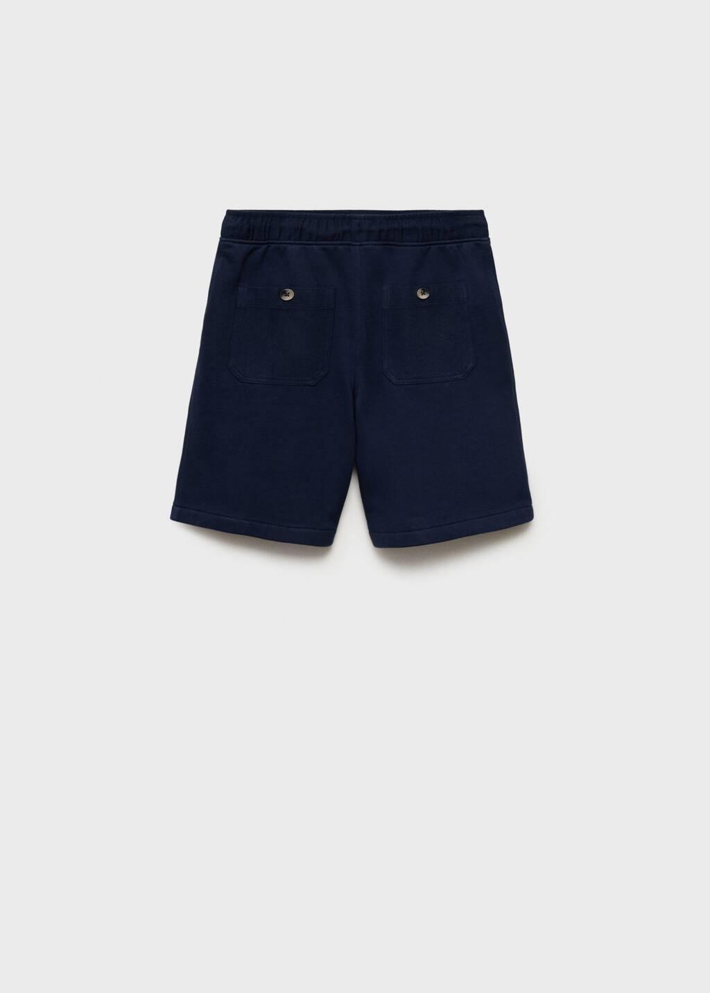 Navy Drawstring Bermuda Shorts, Kids Boy, , large image number 1