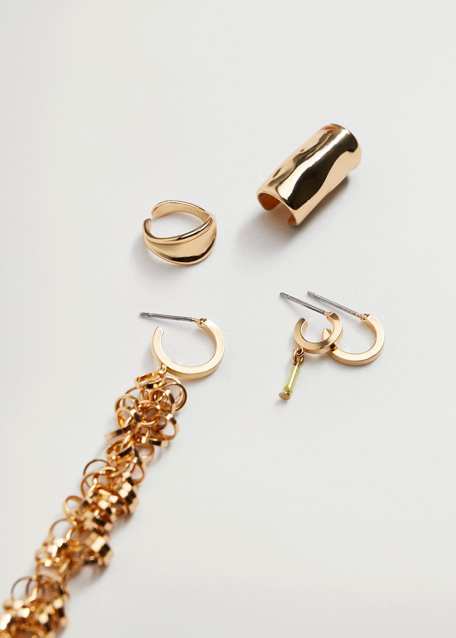 gold Mixed earring set, Women, , large image number 1