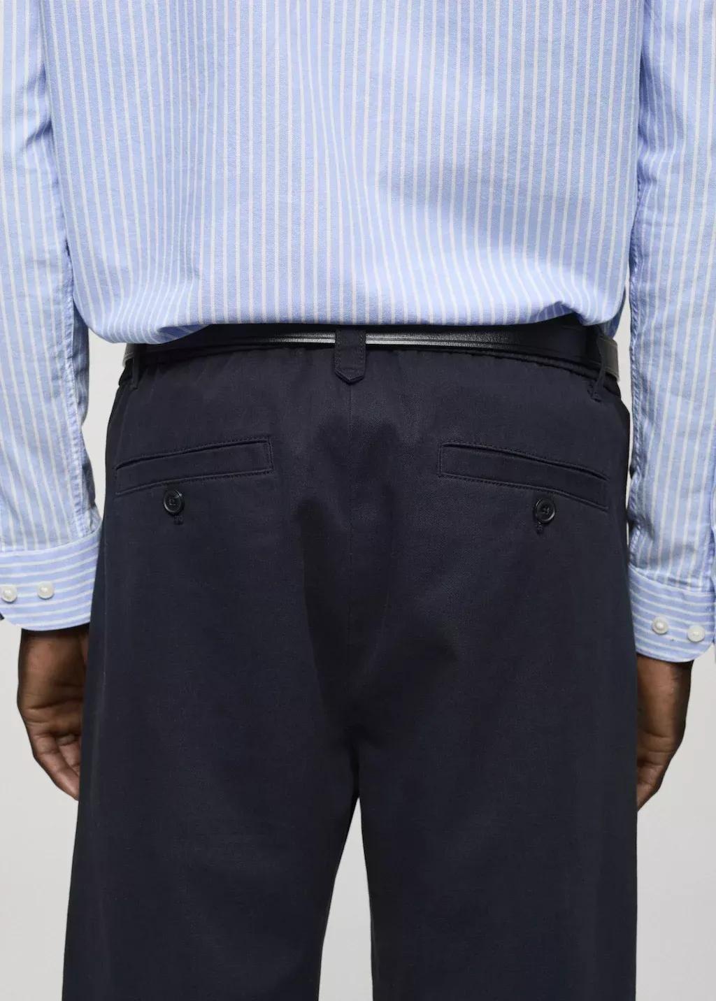 Navy Regular Fit Cotton Drawstring Pants, , large image number 4