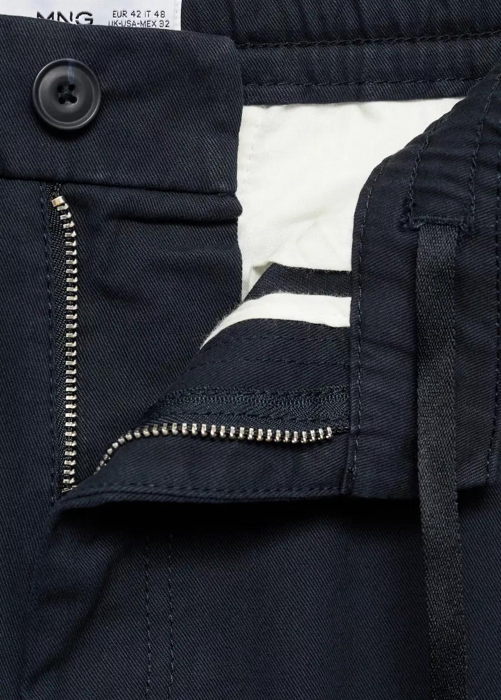 Navy Regular Fit Cotton Drawstring Pants, , large image number 6