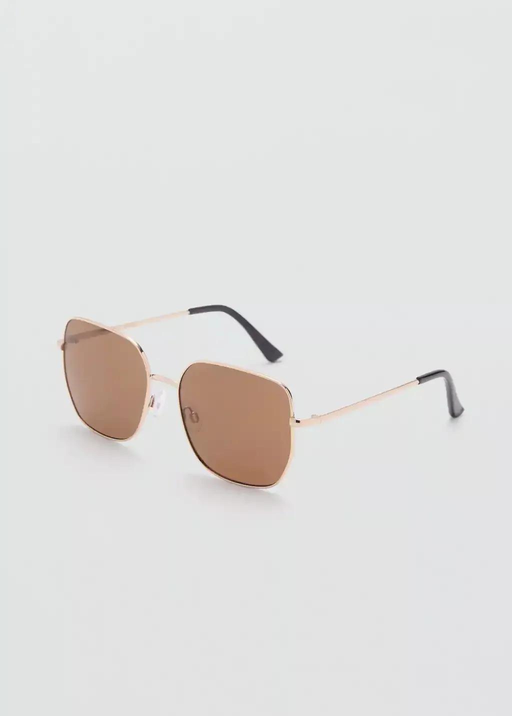 Gold Square Metallic Frame Sunglasses, 0201_OR, large image number 0