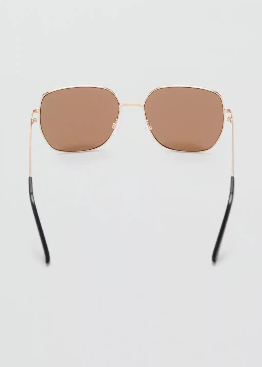 Gold Square Metallic Frame Sunglasses, 0201_OR, large image number 1