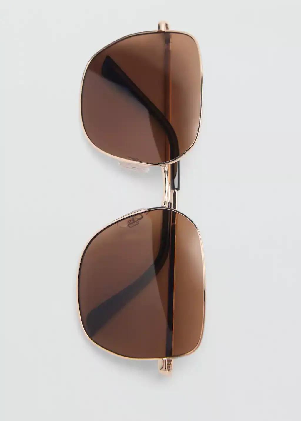Gold Square Metallic Frame Sunglasses, 0201_OR, large image number 2