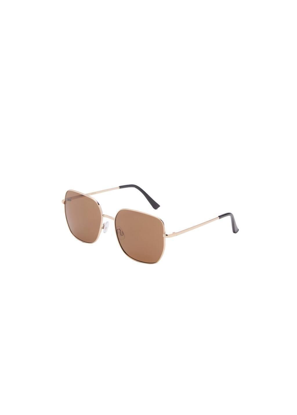 Gold Square Metallic Frame Sunglasses, 0201_OR, large image number 3
