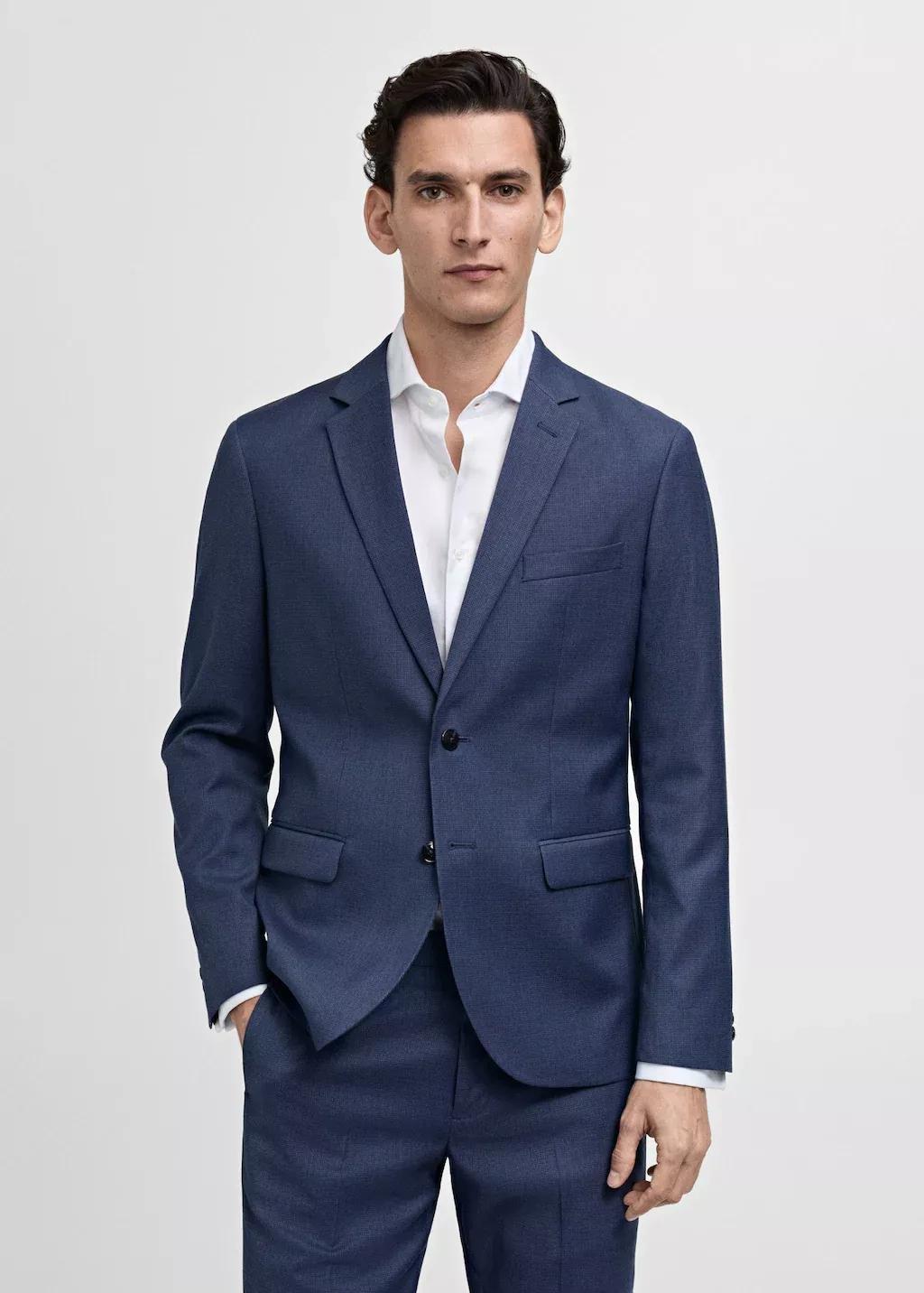 Blue Plain Suit Blazer, , large image number 0