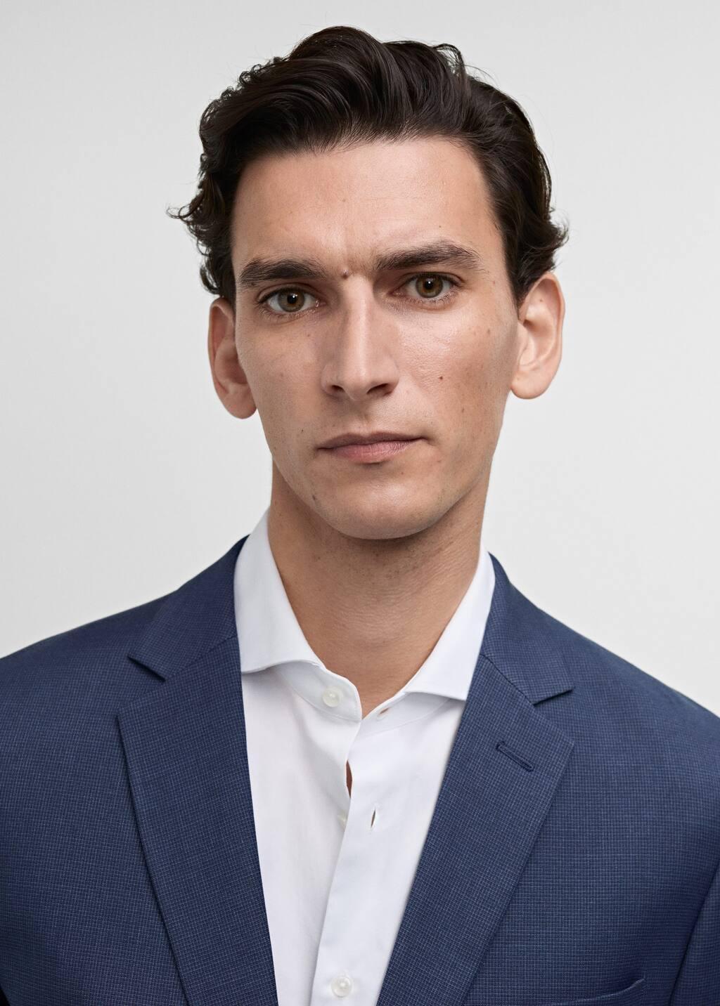 Blue Plain Suit Blazer, , large image number 1