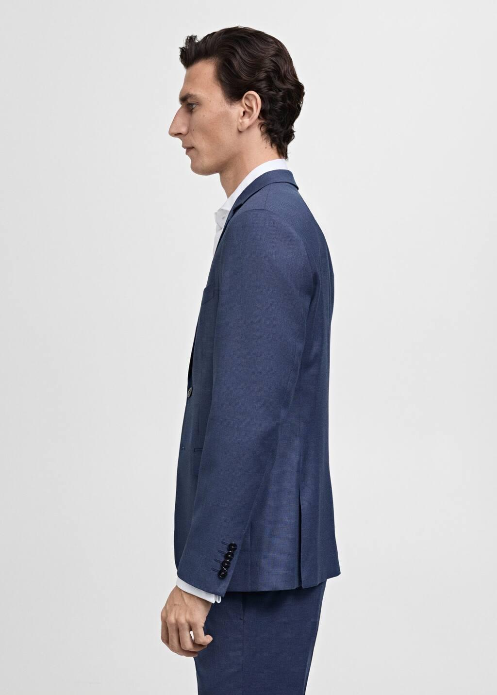 Blue Plain Suit Blazer, , large image number 2