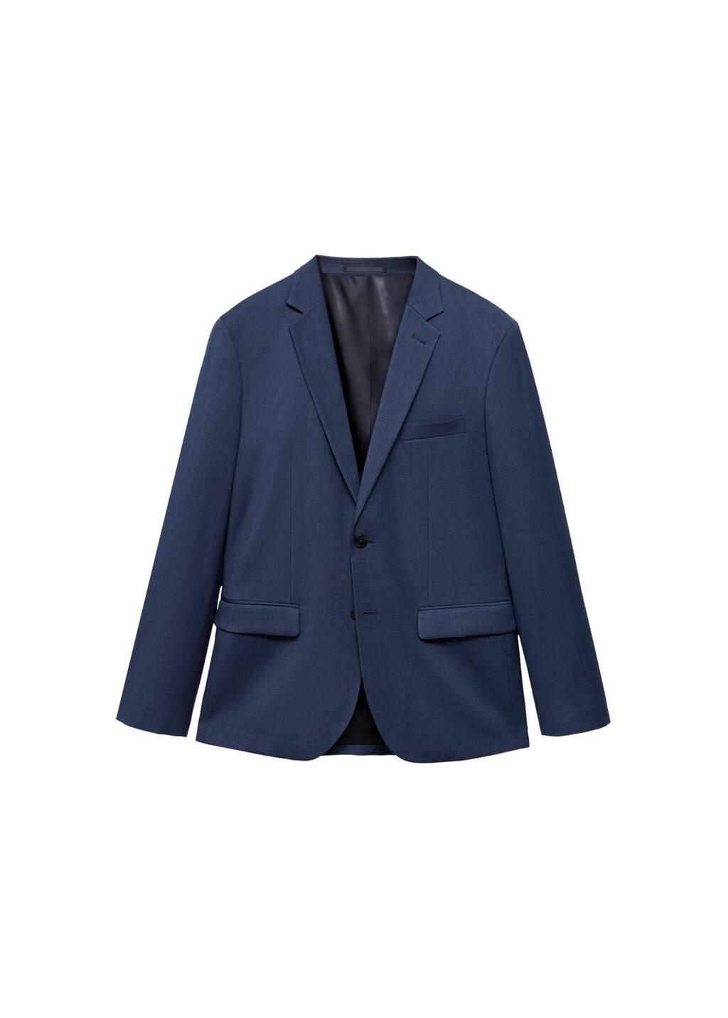 Blue Plain Suit Blazer, , large image number 4