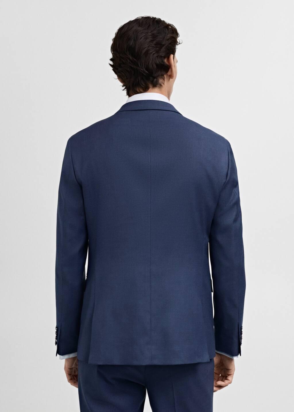 Blue Plain Suit Blazer, , large image number 6