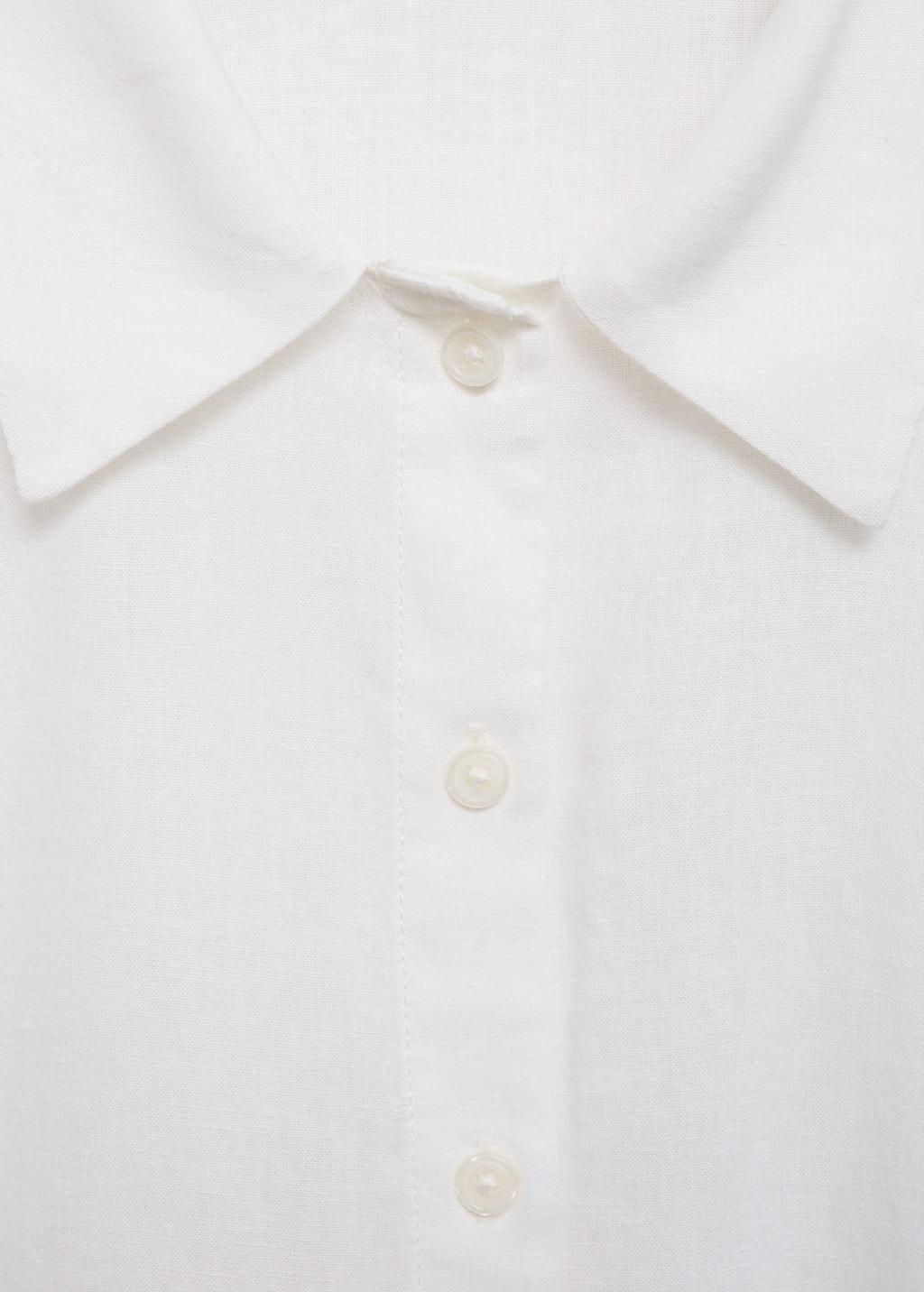 White Flowing Linen Blouse, , large image number 3