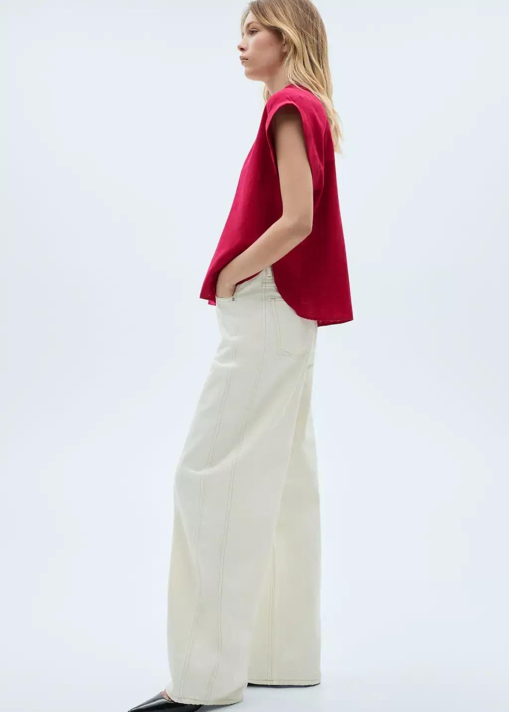 Bright Pink Plain Blouse, , large image number 2
