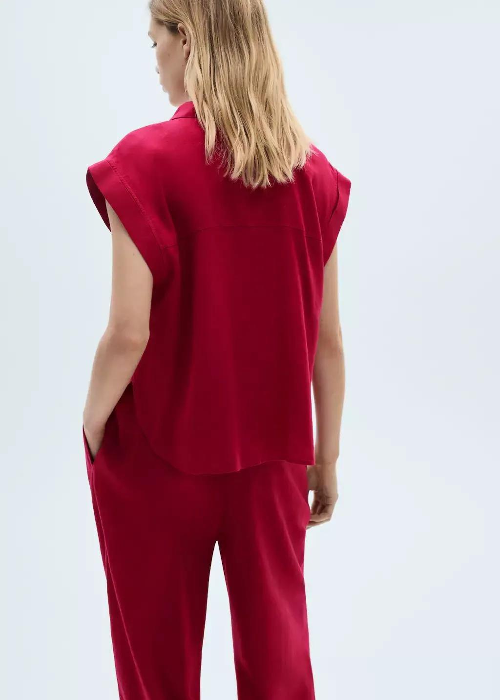 Bright Pink Plain Blouse, , large image number 5