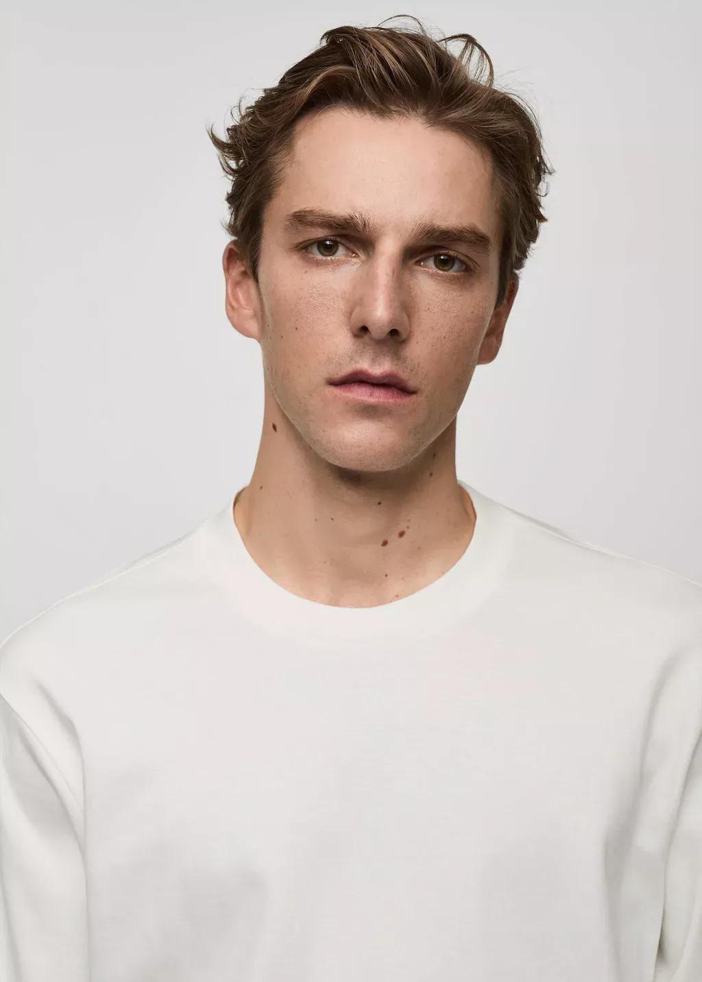 White 100% Cotton Long Sleeve T-Shirt, , large image number 1
