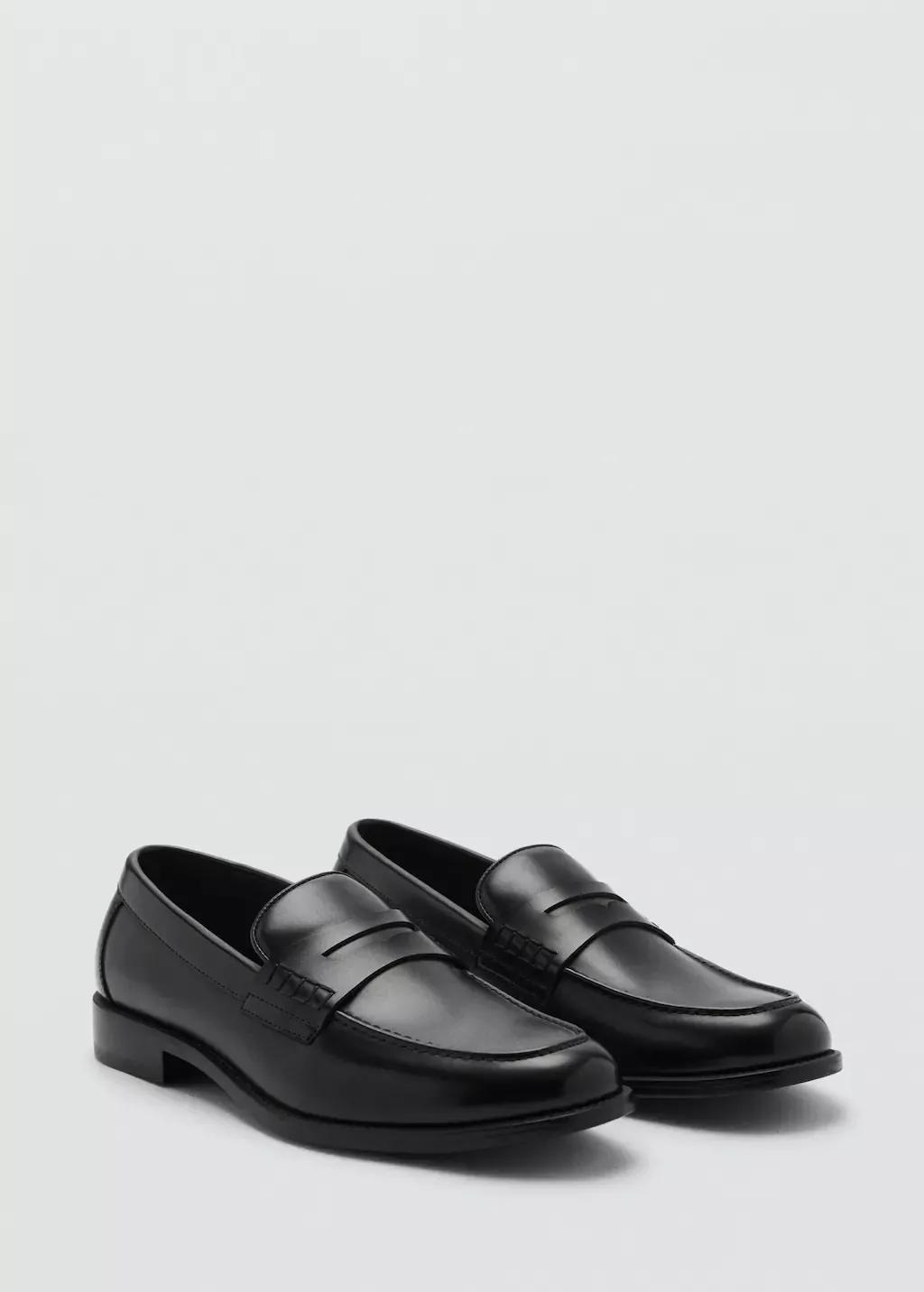 Black Nappa Leather-Effect Moccasins, , large image number 0