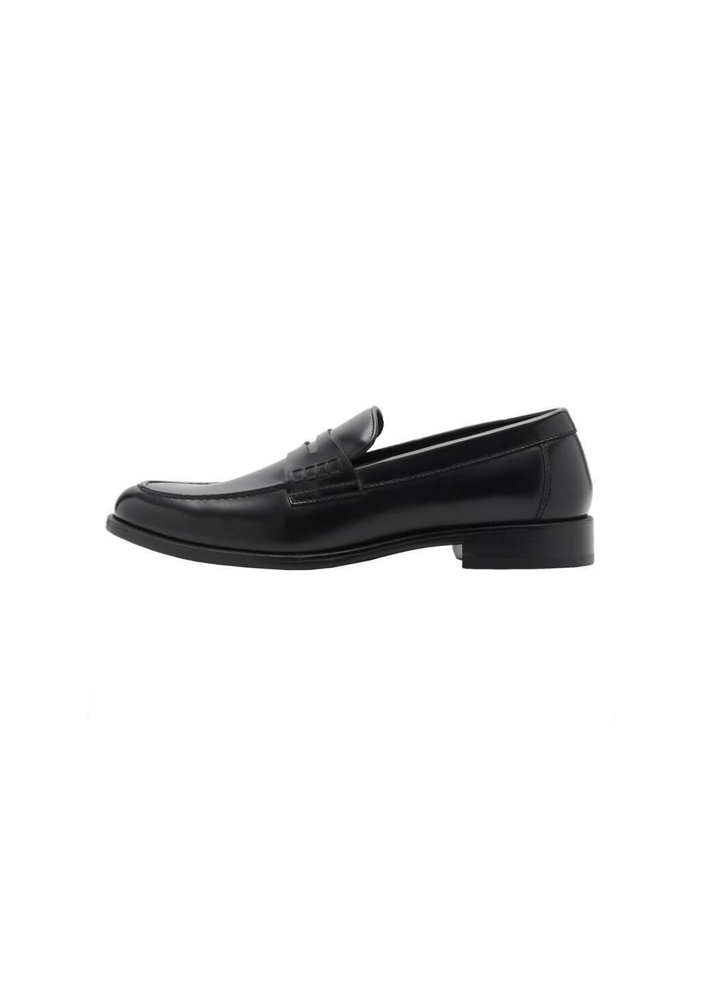 Black Nappa Leather-Effect Moccasins, , large image number 3