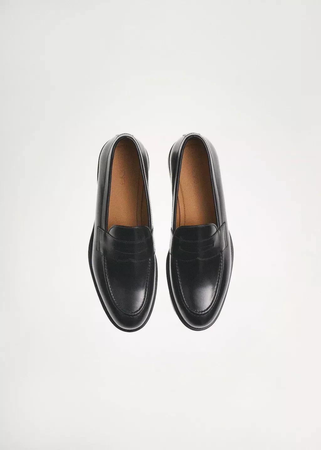 Black Nappa Leather-Effect Moccasins, , large image number 5