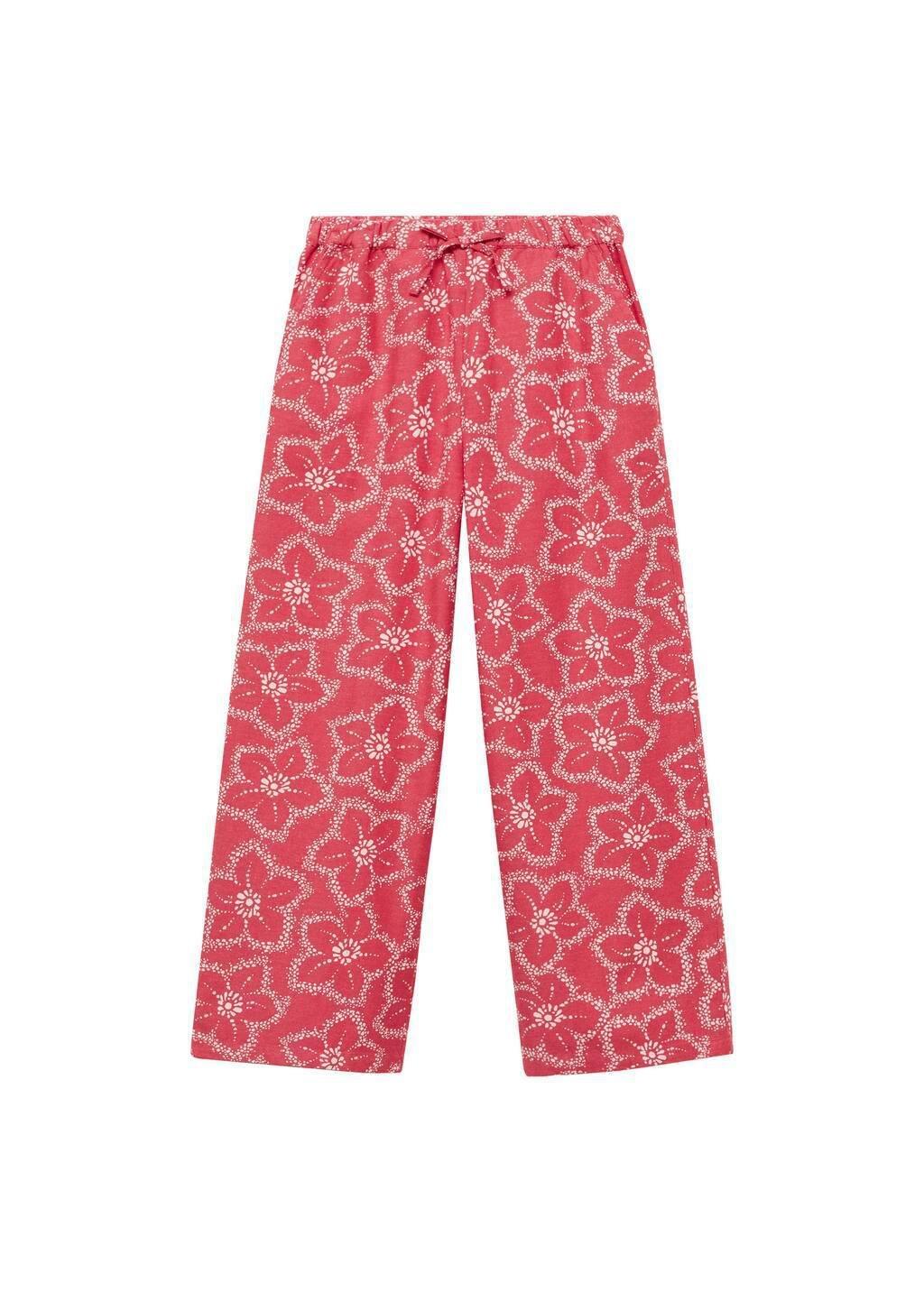 Red Floral Print Trousers, Kids Girl, , large image number 3