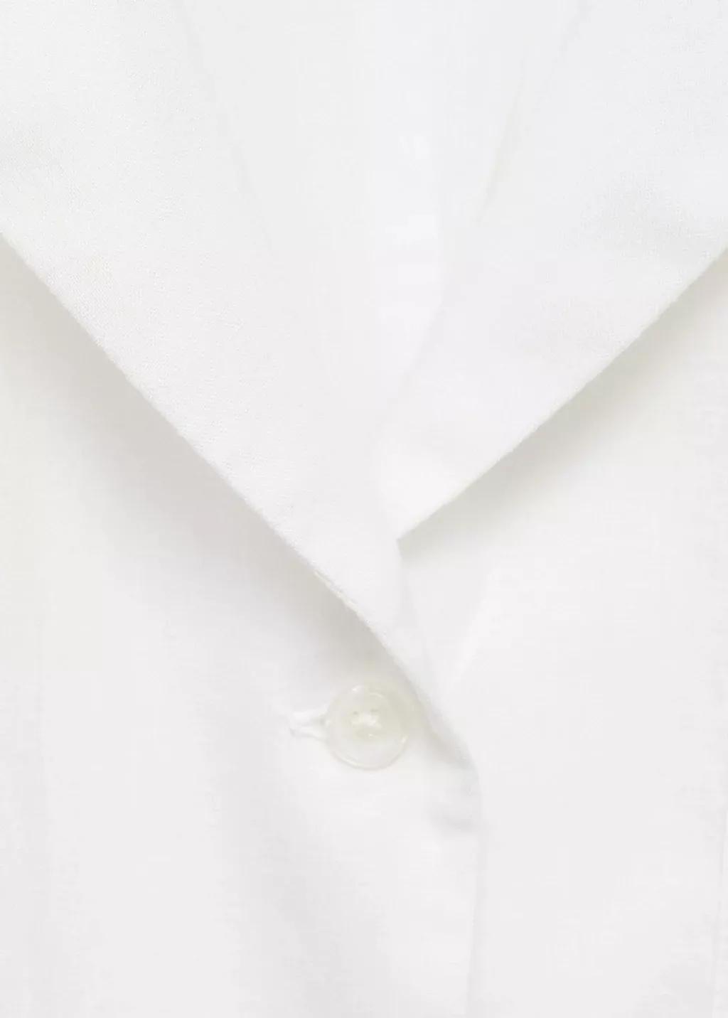 White Classic Midi Shirt Dress, , large image number 2