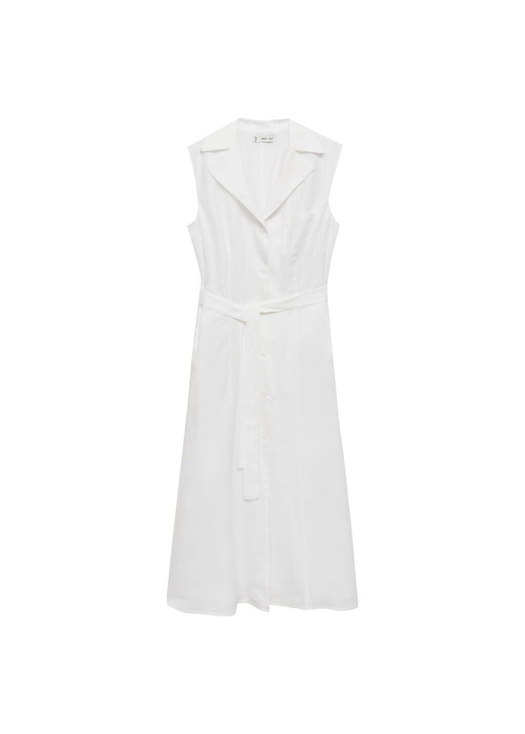 White Classic Midi Shirt Dress, , large image number 3
