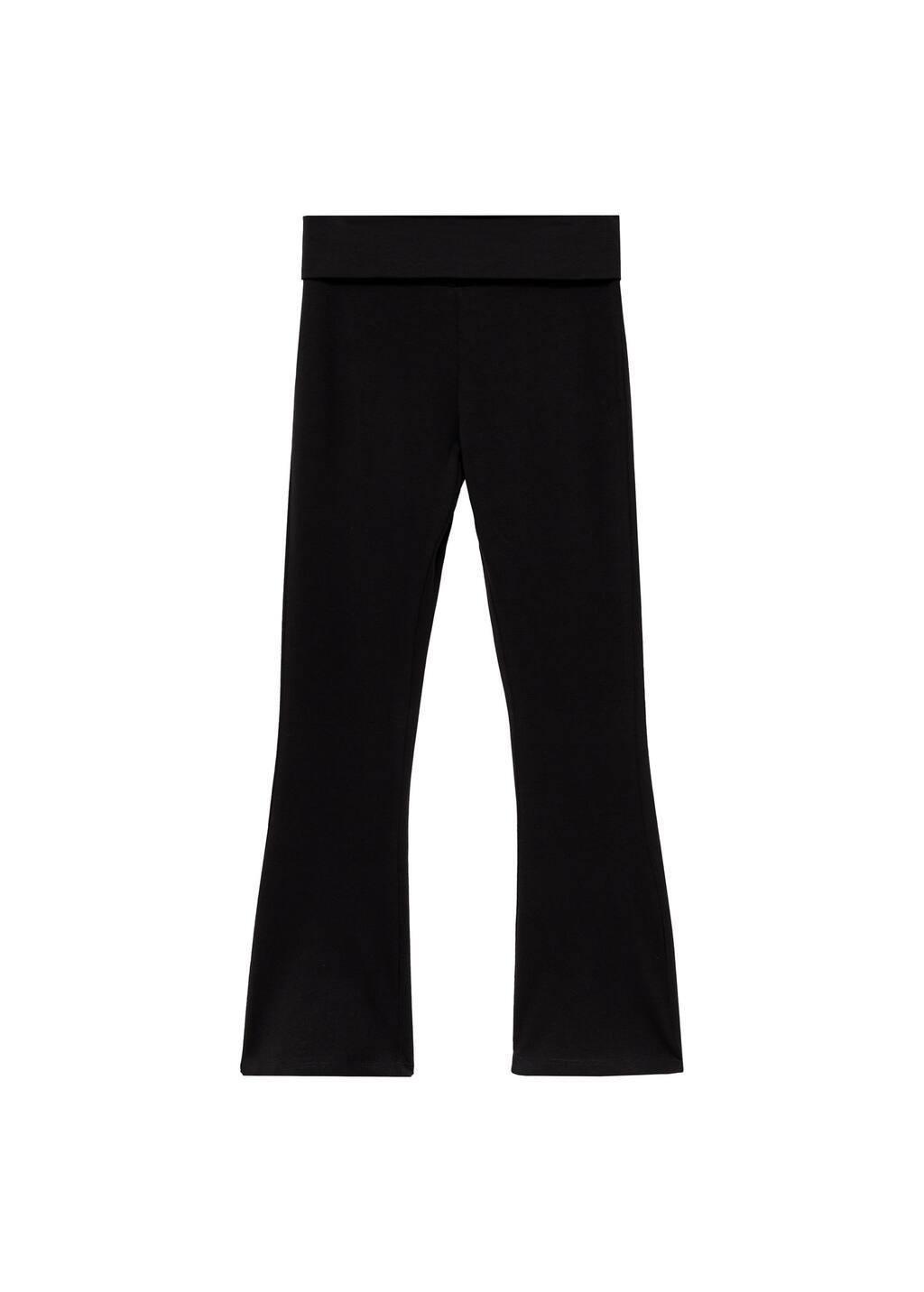 Black Flared Leggings, Kids Girl, , large image number 0
