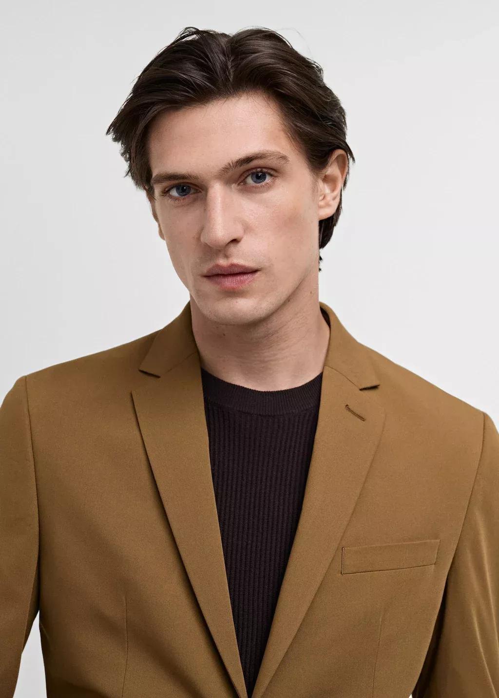 Dark Yellow Formal Suit Blazer, , large image number 1
