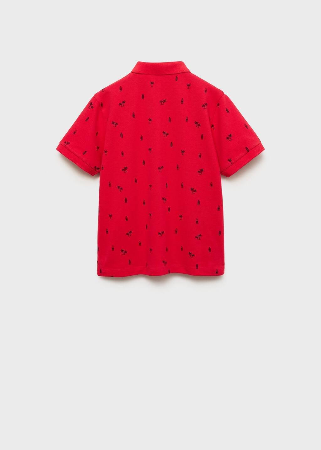 Red Printed Cotton Pique Polo Shirt, Kids Boy, , large image number 1