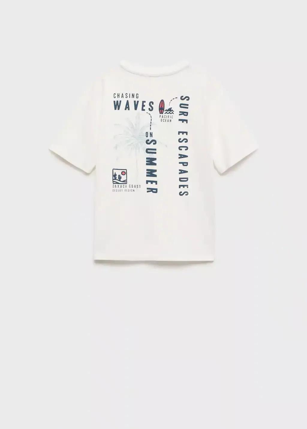 White Short-Sleeved Printed T-Shirt, Kids Boy, , large image number 1