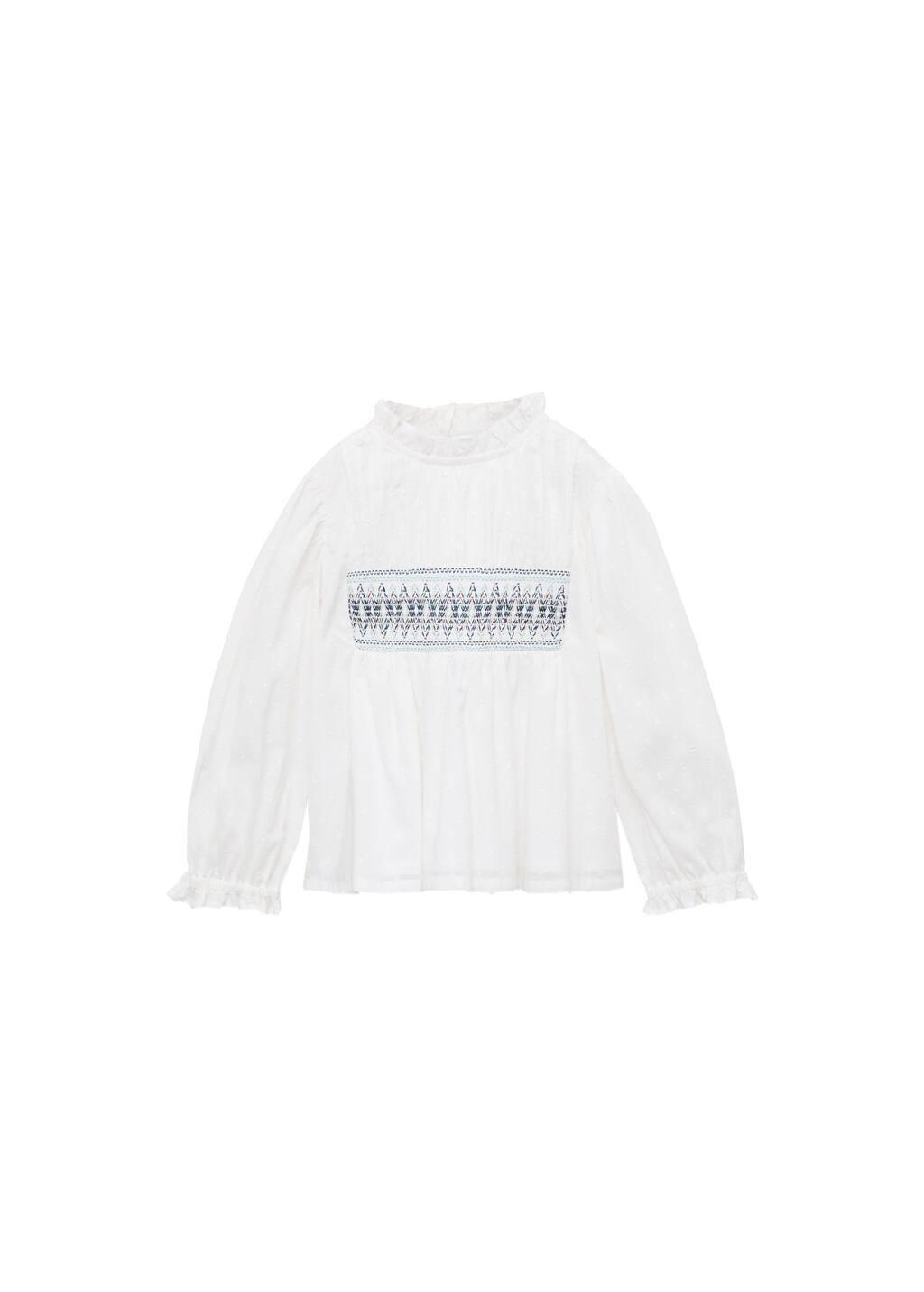 White Embroidered Cotton Blouse, , large image number 3