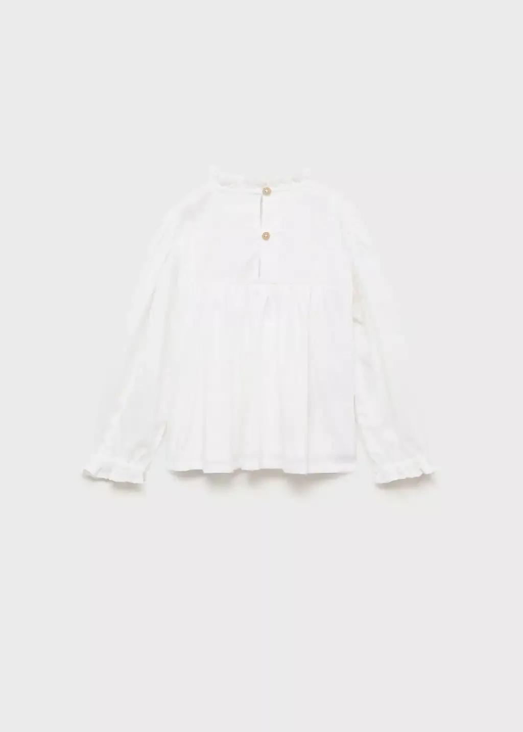 White Embroidered Cotton Blouse, , large image number 4