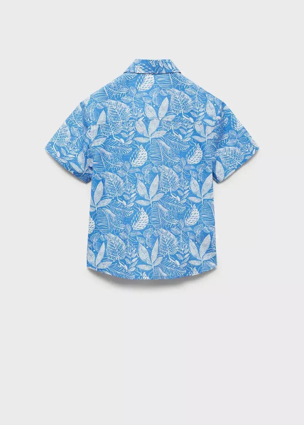 Blue Hawaiian Printed Shirt, Kids Boy, , large image number 1