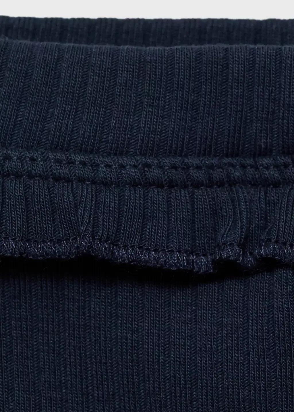 Navy Cotton Ribbed Leggings, Baby Girl, , large image number 3