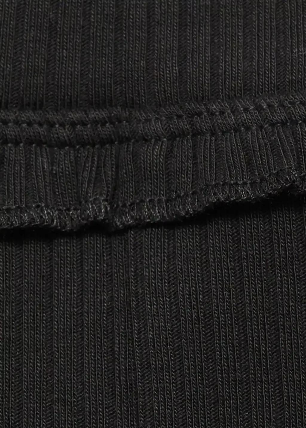 Black Cotton Ribbed Leggings, Baby Girl, , large image number 3
