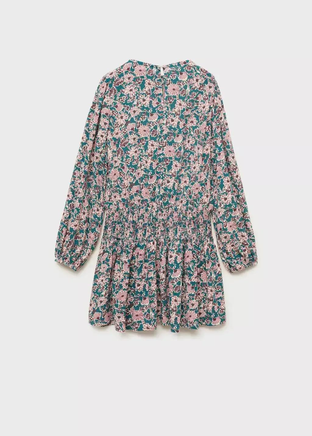 Pink Flower Print Dress, Kids Girl, , large image number 4