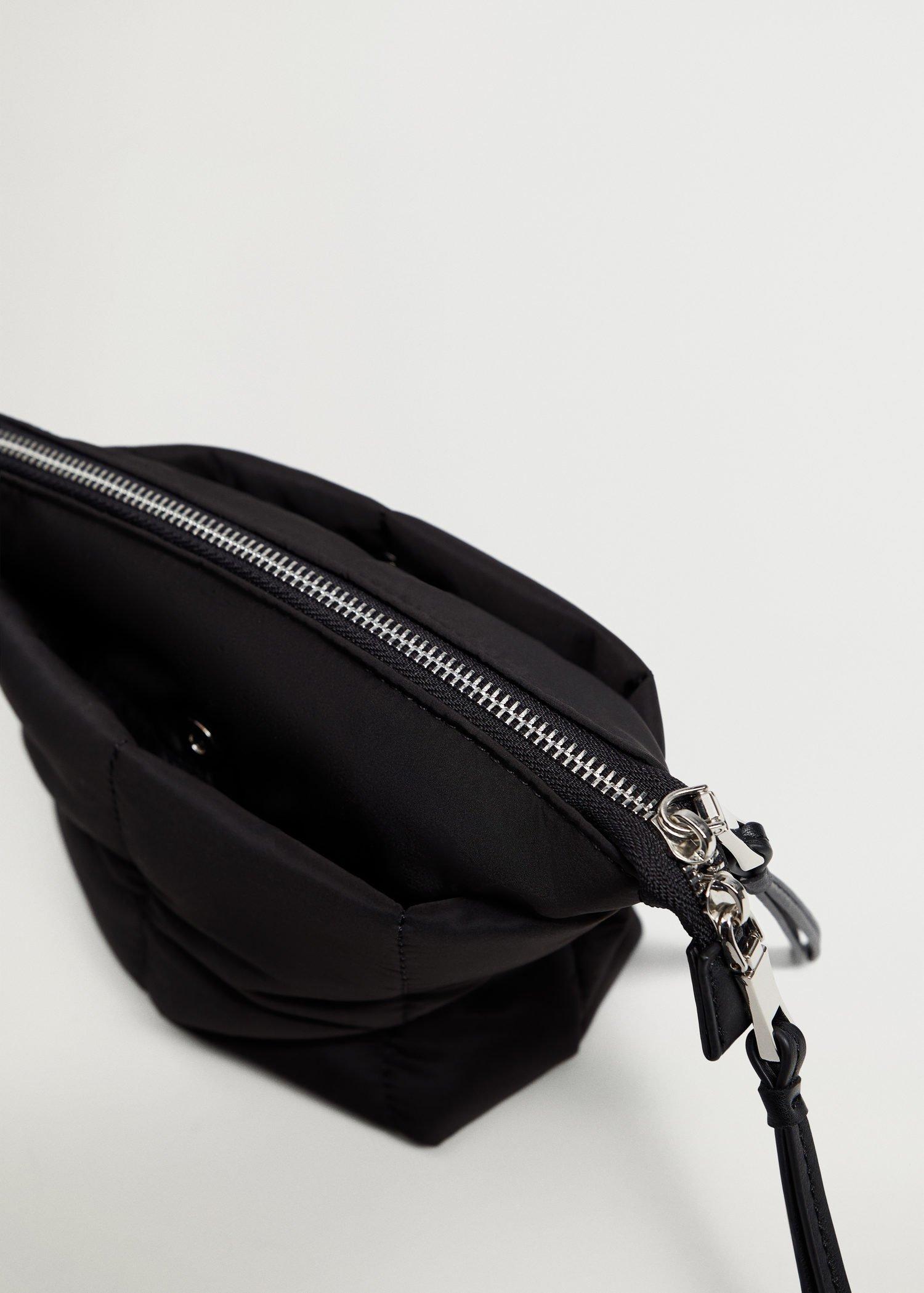 Black Quilted Cosmetic Bag, Women, , large image number 3