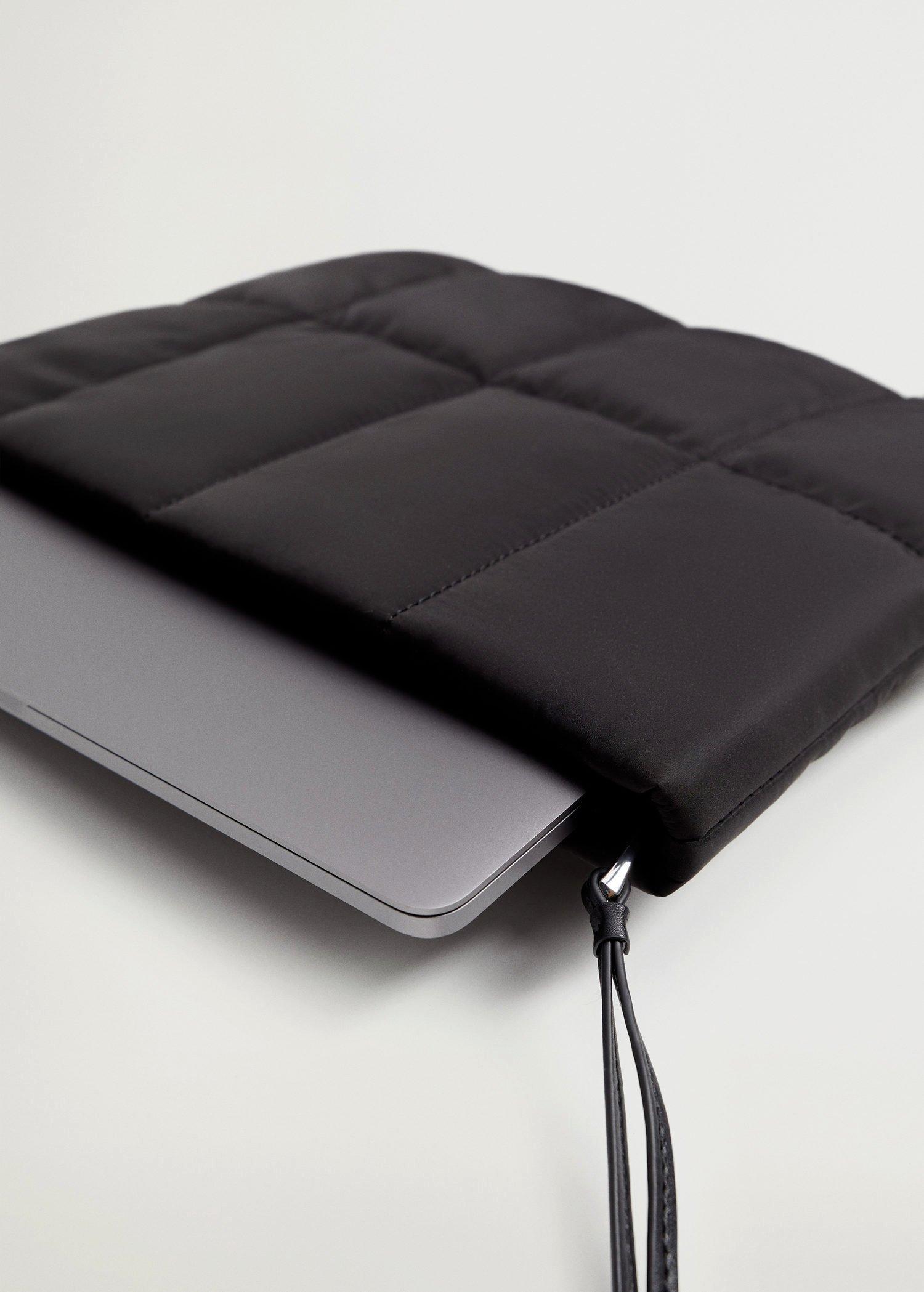 Black Quilted Laptop Case, Women, , large image number 0