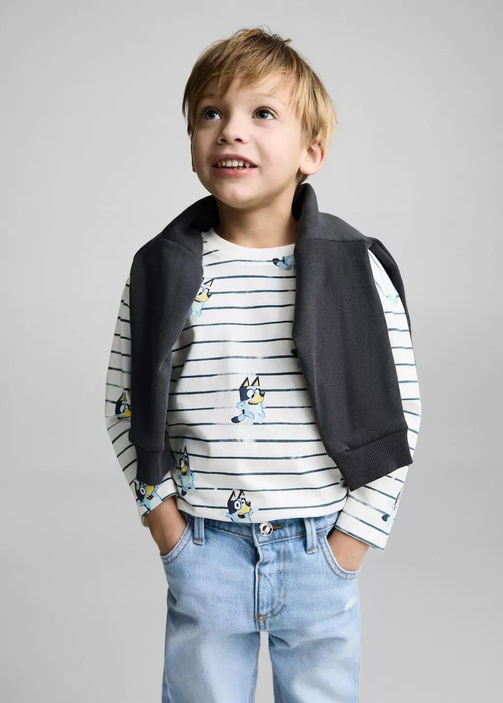 White Bluey Printed T-Shirt, Baby Boy, , large image number 0