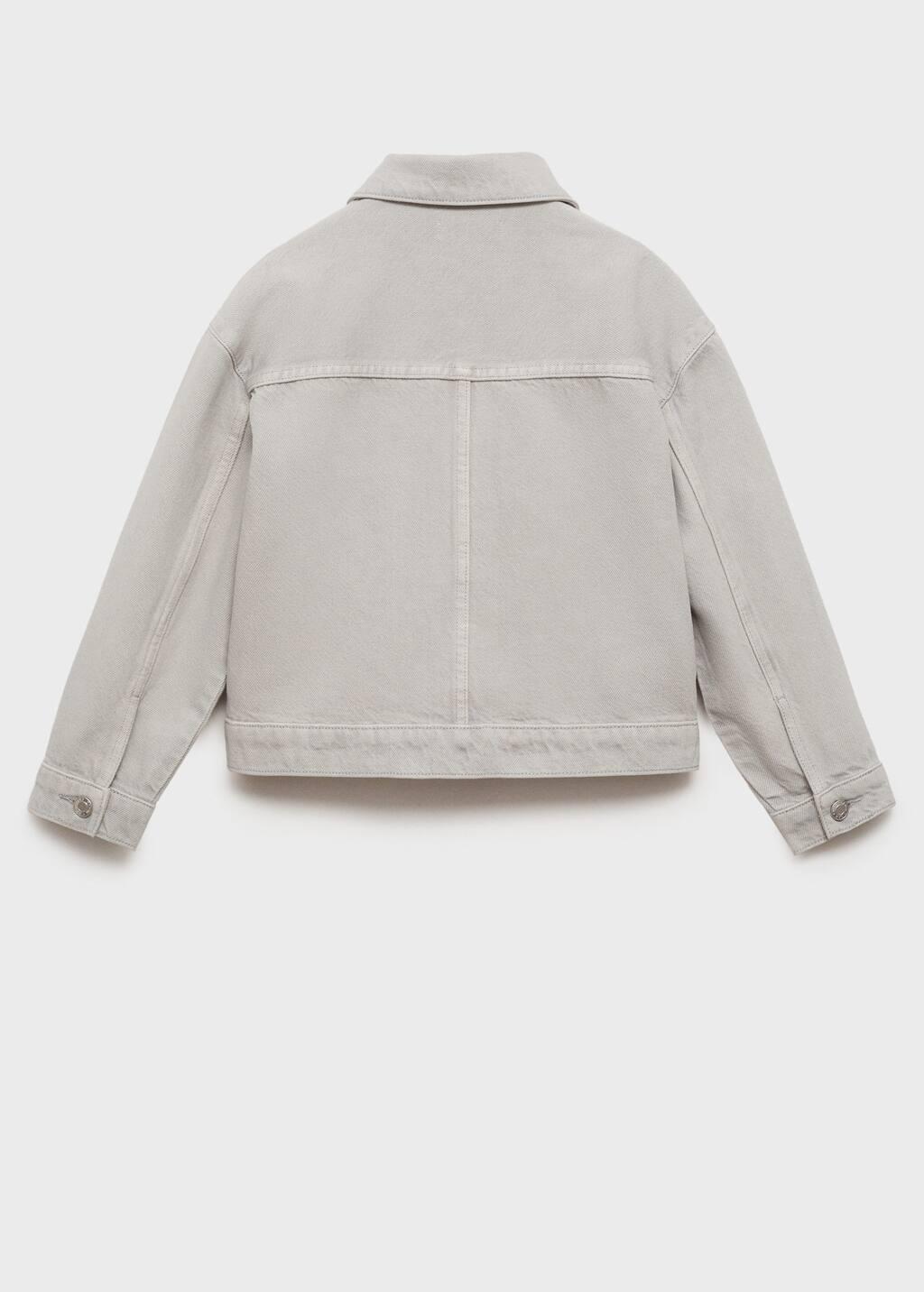Grey Studded Denim Jacket, Kids Girl, , large image number 2