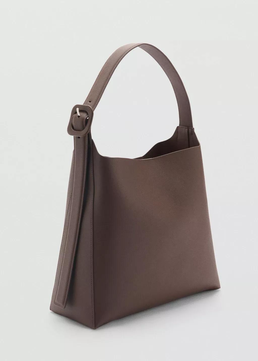 Brown Shopper Bag With Buckle, , medium
