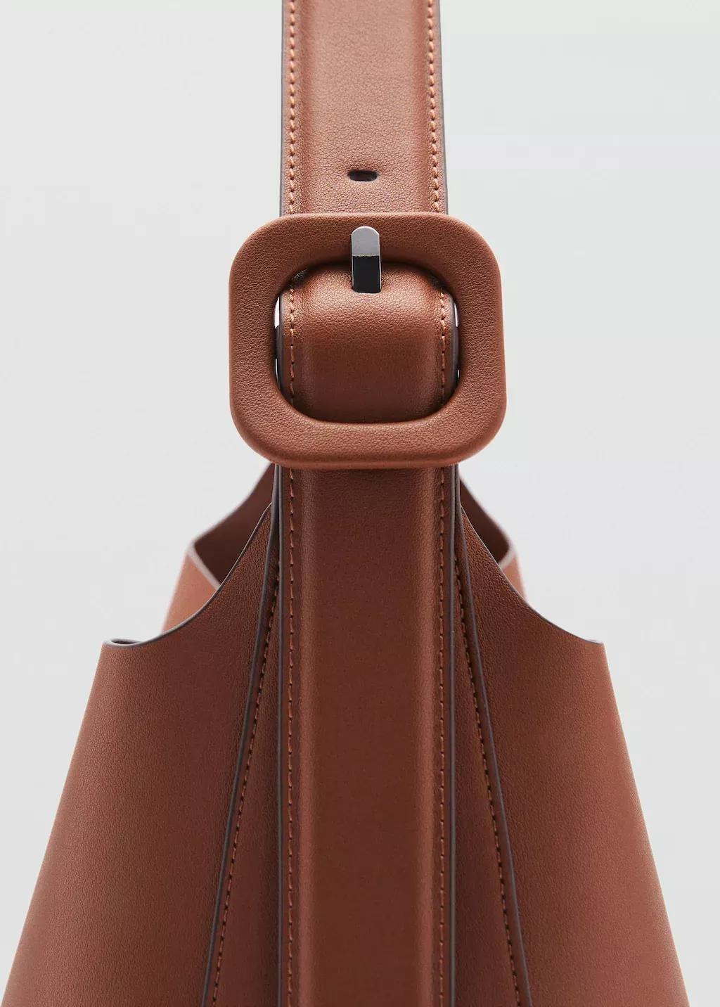 Brown Shopper Bag With Buckle, Medium Brown, large image number 1